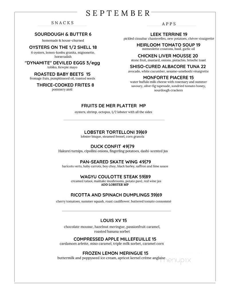 The Old Prune - Stratford, ON menu_pic