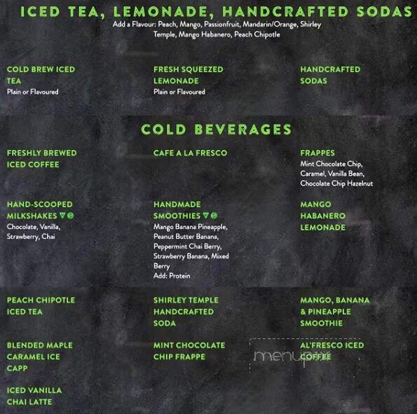 Williams Coffee Pub - Guelph, ON menu_pic