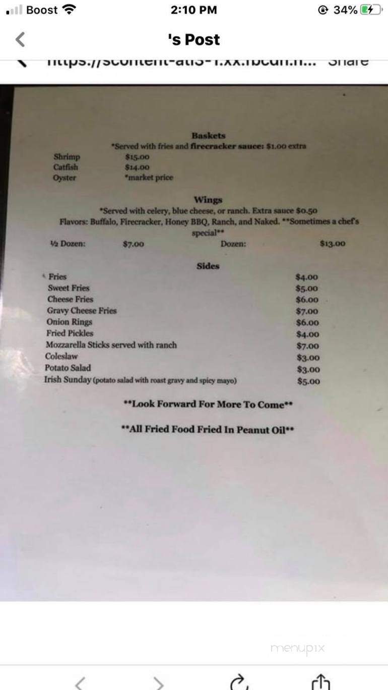 Parasol's Restaurant - New Orleans, LA menu_pic
