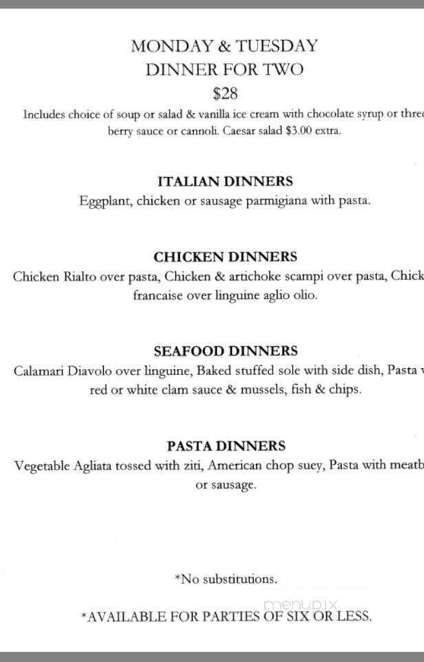 A J Tomaiolo Restaurant - Northborough, MA menu_pic