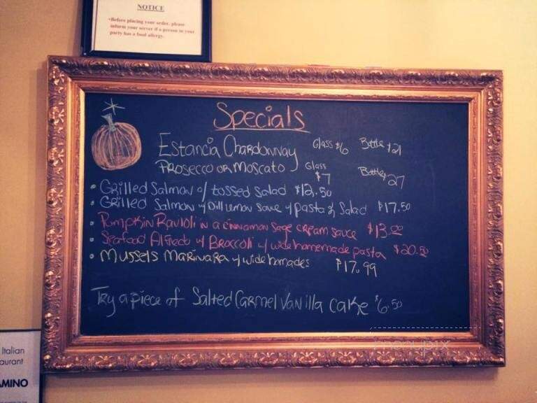 Il Camino Restaurant - Leominster, MA menu_pic