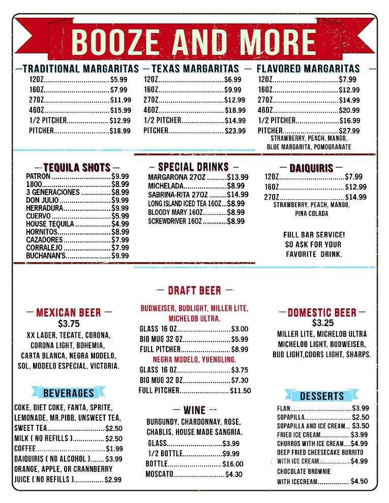 El Toro Loco - Griffin, GA menu_pic