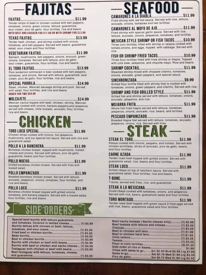 El Toro Loco - Griffin, GA menu_pic