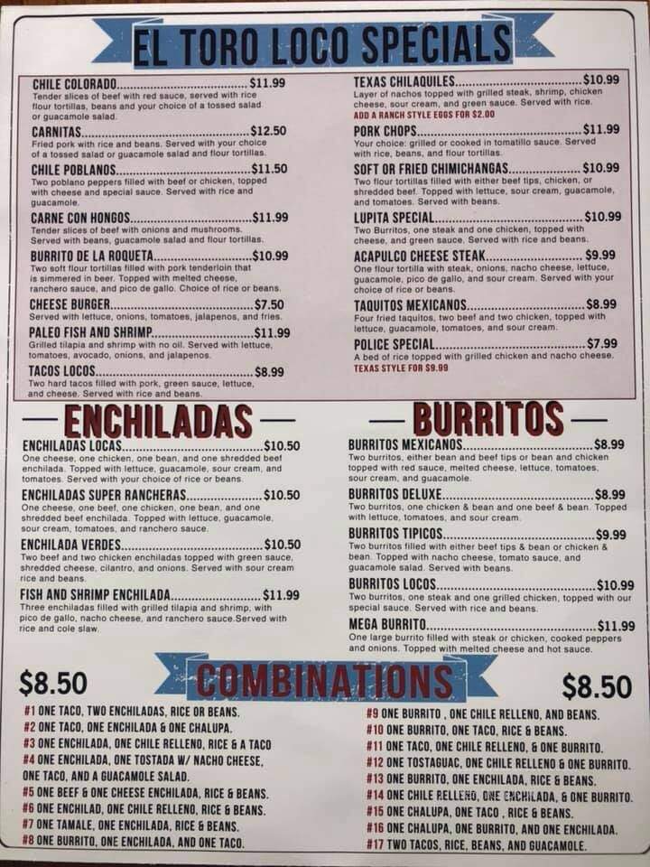 El Toro Loco - Griffin, GA menu_pic