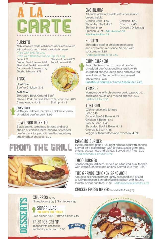 Rancho Grande Cantina - Parkville, MO menu_pic