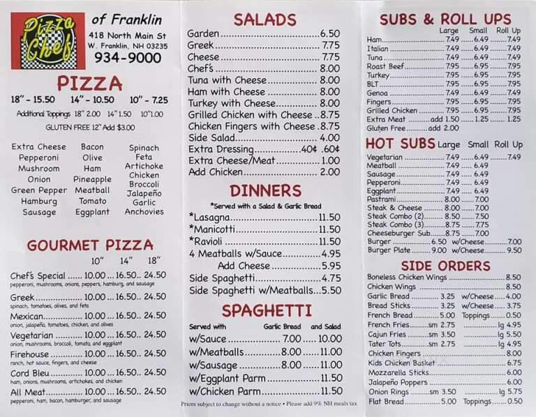 Pizza Market - Franklin, NH menu_pic