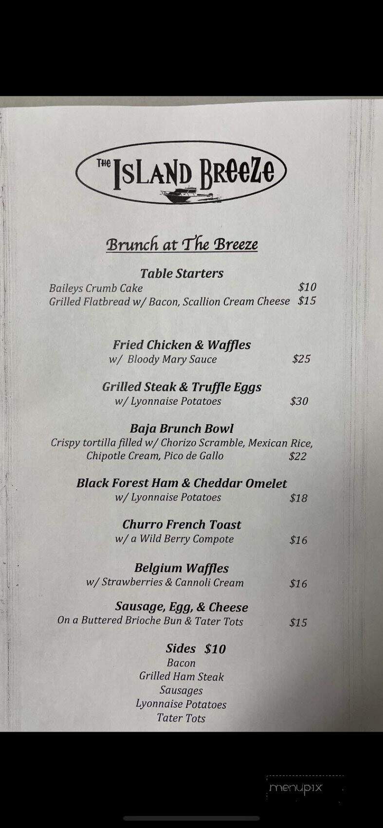 Island Breeze - Cherry Grove, NY menu_pic