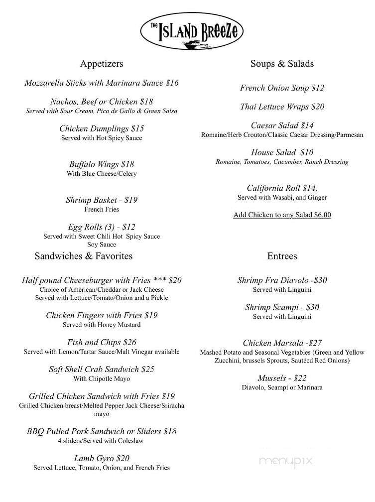 Island Breeze - Cherry Grove, NY menu_pic