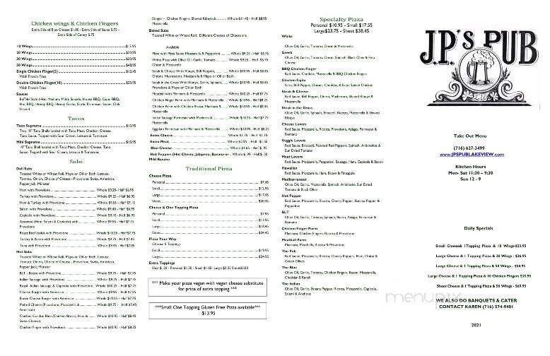 J P's Pub & Pizzeria - Lake View, NY