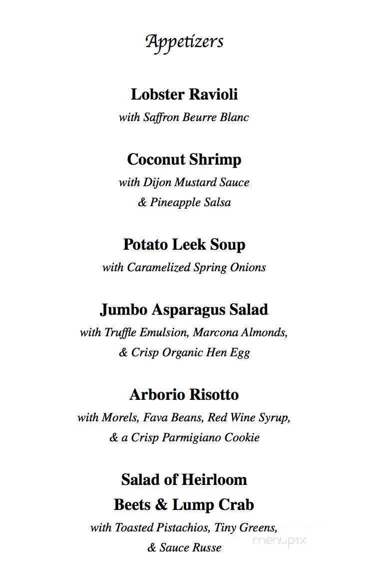 Restaurant X & Bully Boy Bar - Congers, NY menu_pic