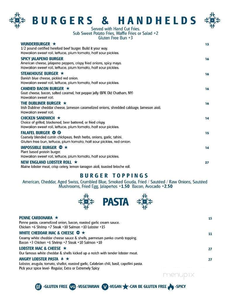 Wunderbar & Bistro - Hudson, NY menu_pic