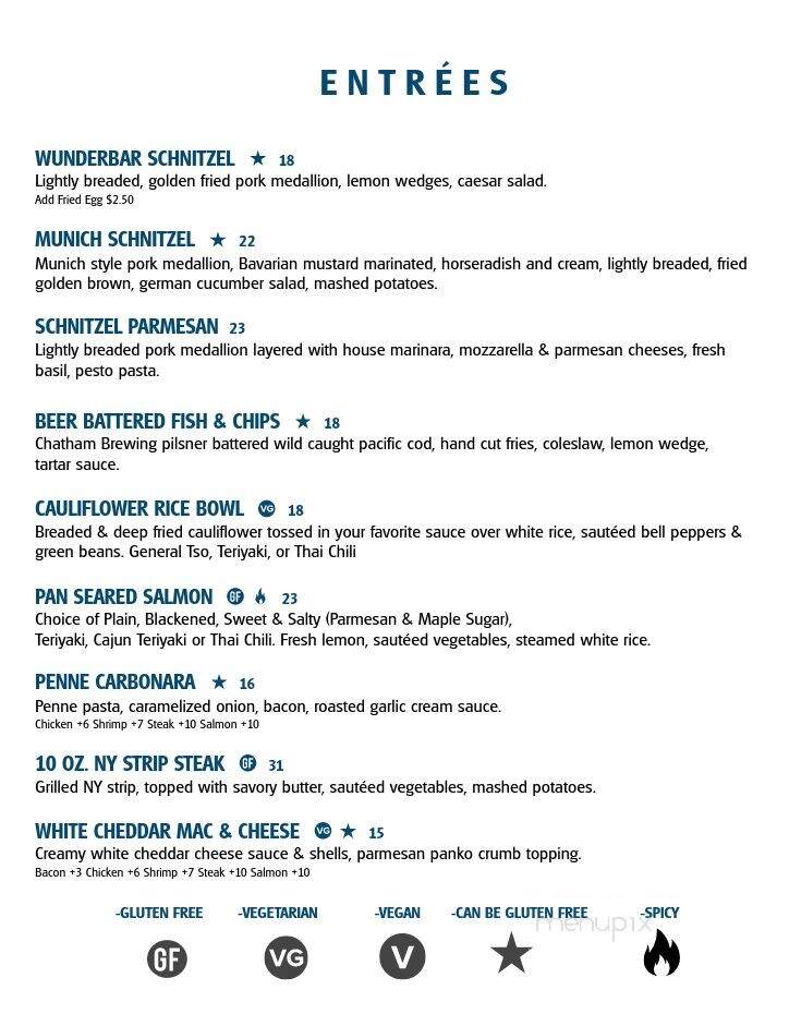 Wunderbar & Bistro - Hudson, NY menu_pic