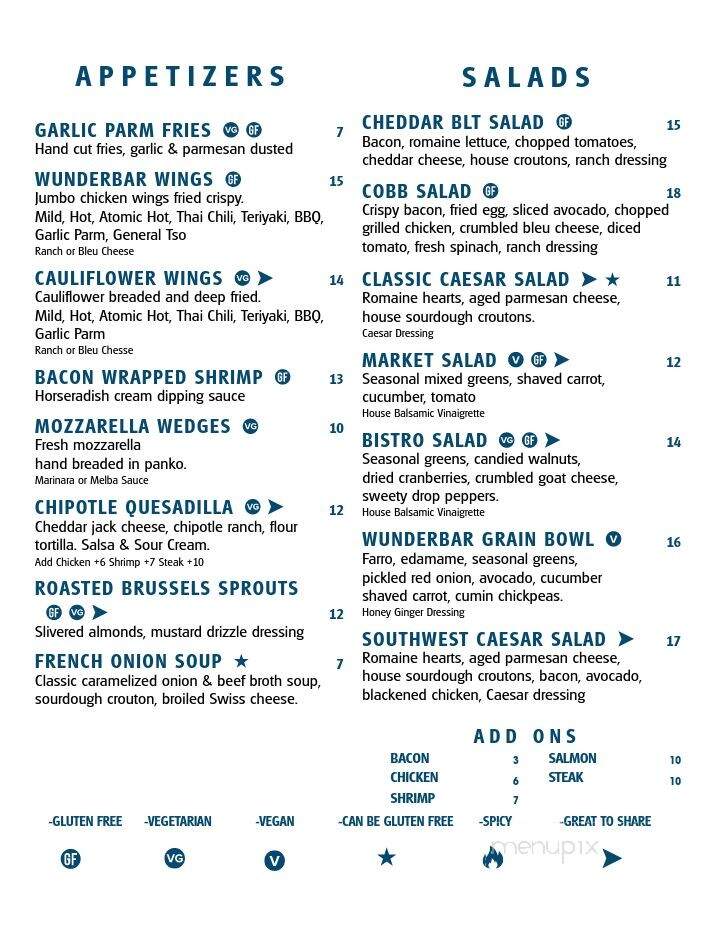 Wunderbar & Bistro - Hudson, NY menu_pic