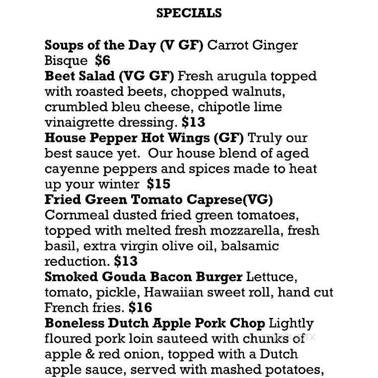 Wunderbar & Bistro - Hudson, NY menu_pic
