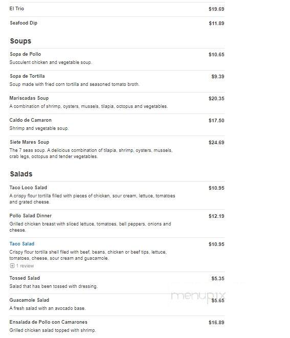 Dos Amigos - Hickory, NC menu_pic