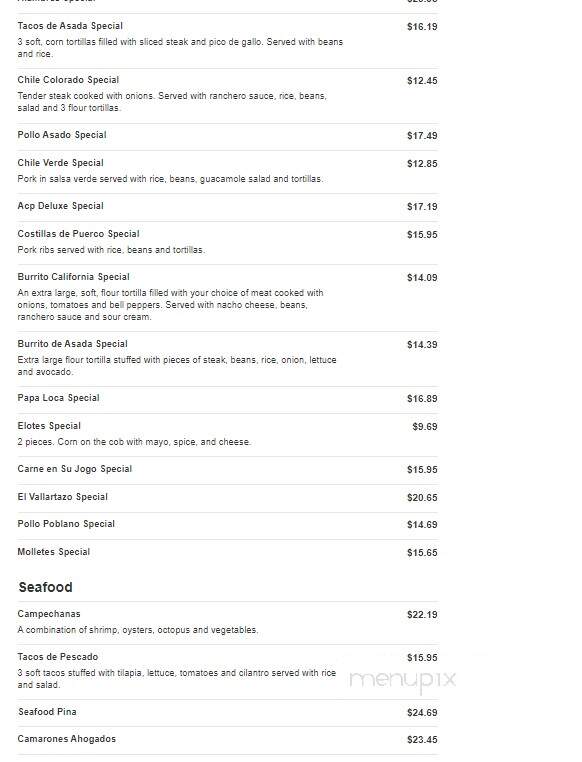 Dos Amigos - Hickory, NC menu_pic