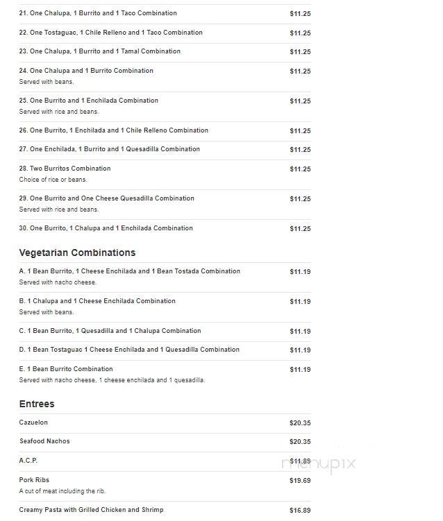 Dos Amigos - Hickory, NC menu_pic