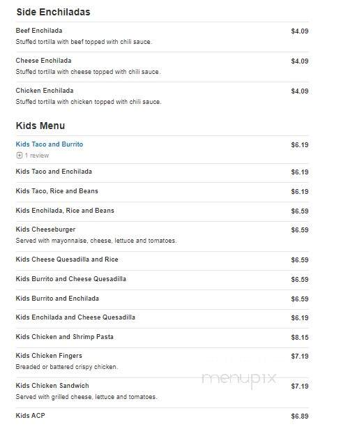 Dos Amigos - Hickory, NC menu_pic