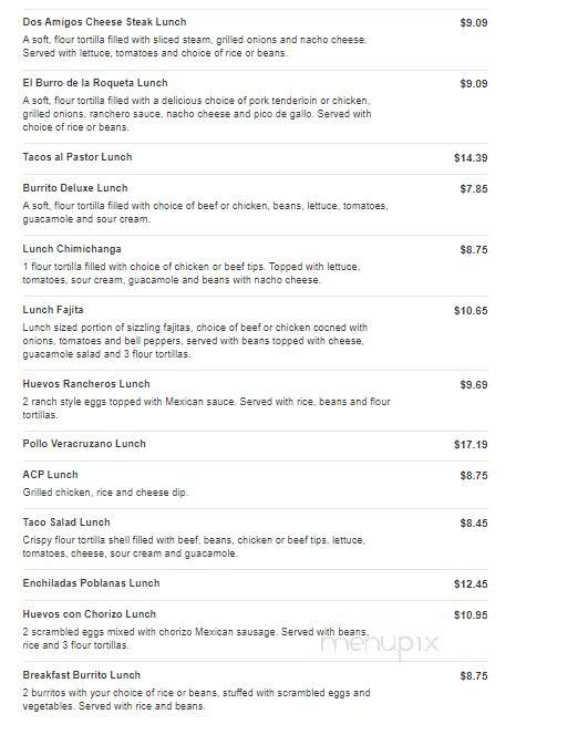 Dos Amigos - Hickory, NC menu_pic
