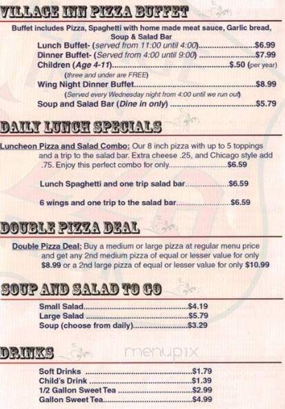 Village Inn Pizza-Mooreville - Mooresville, NC menu_pic