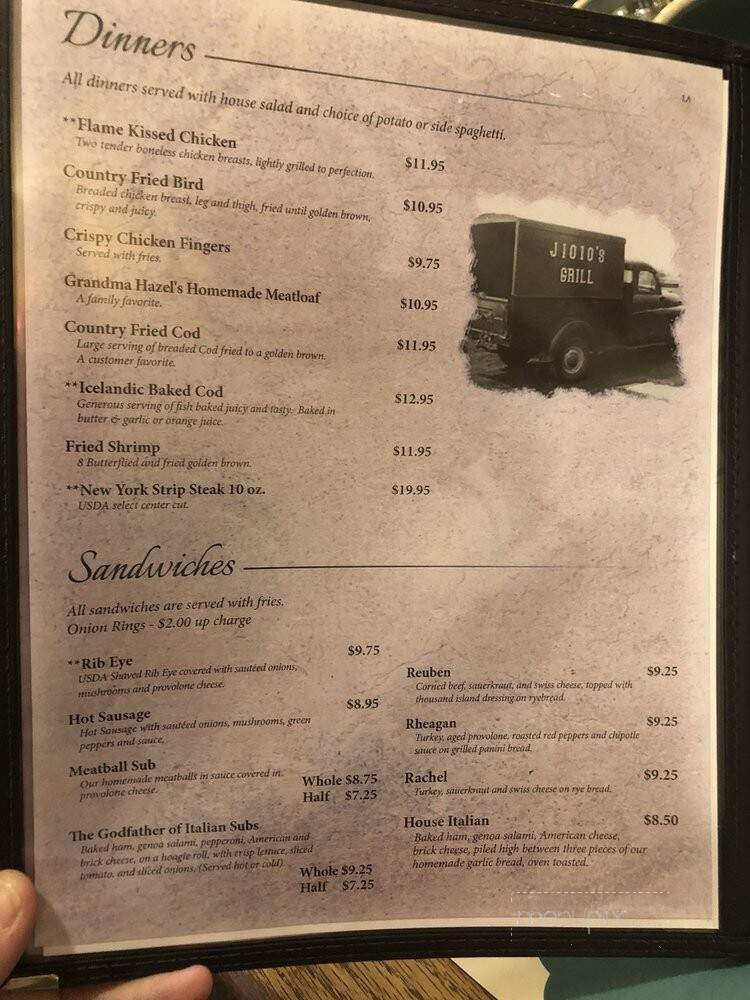 Jioio's Restaurant - Latrobe, PA menu_pic