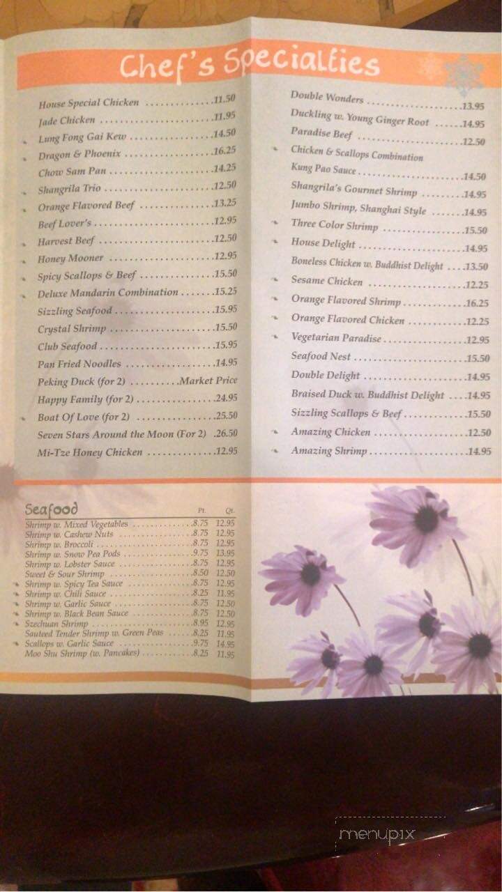 Shangrila Chinese Restaurant - York, PA menu_pic