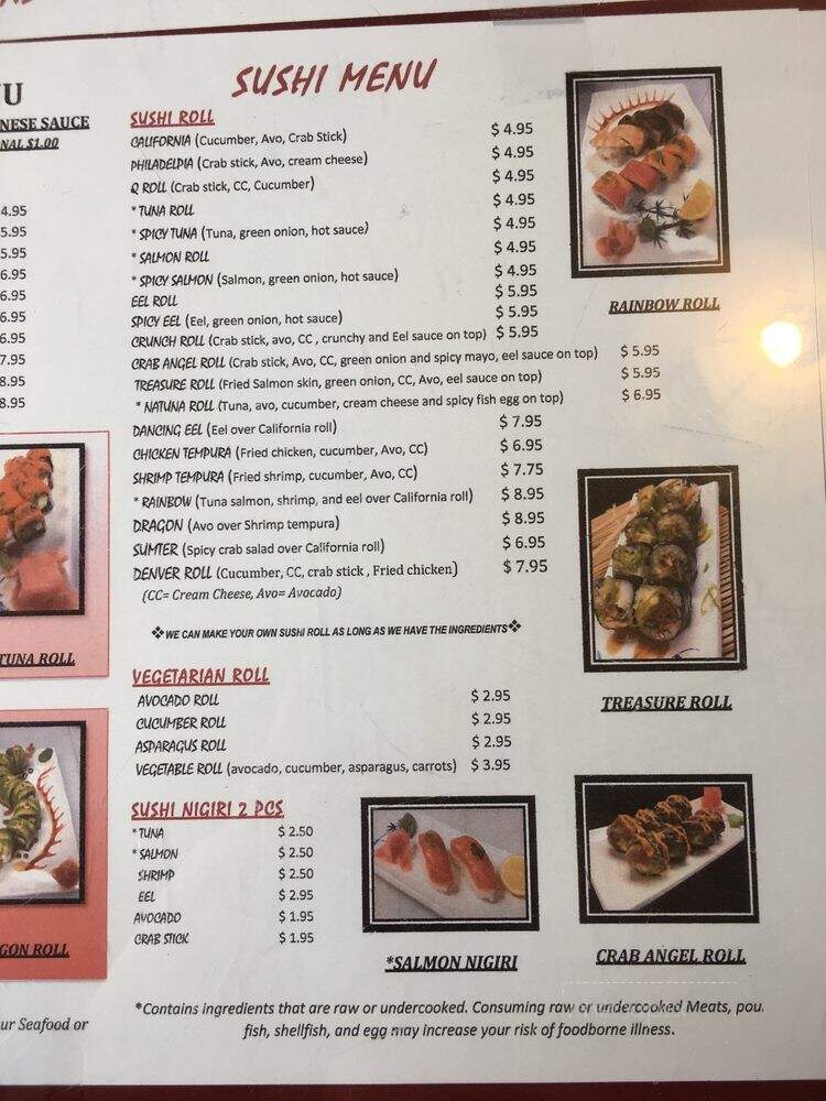 Hibachi Grill - Sumter, SC menu_pic