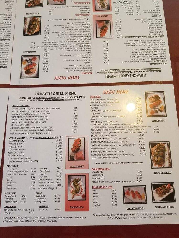 Hibachi Grill - Sumter, SC menu_pic