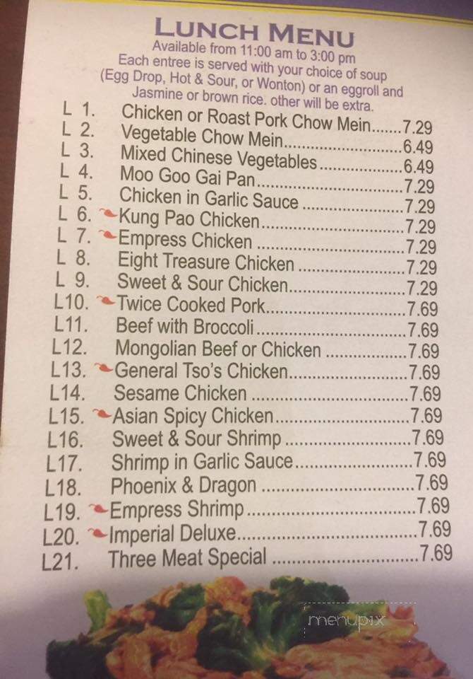 Dynasty Asian Cafe - Crossville, TN menu_pic