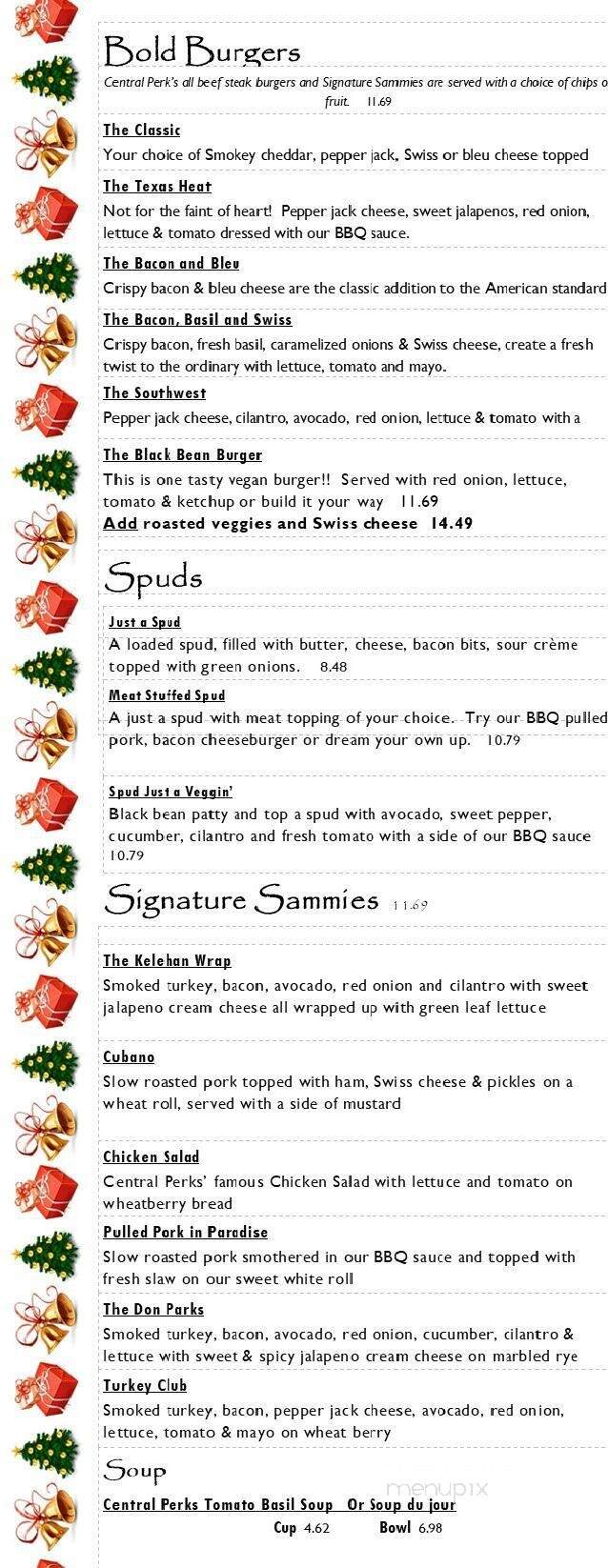 Central Perks - Marshall, TX menu_pic