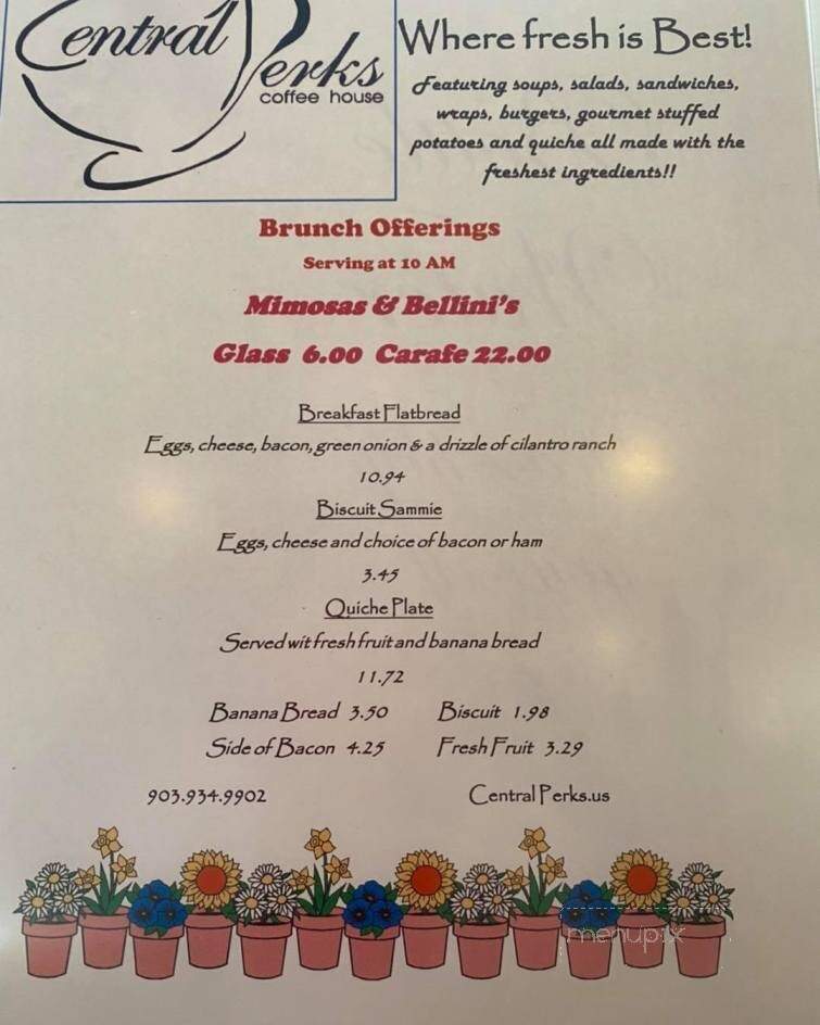 Central Perks - Marshall, TX menu_pic