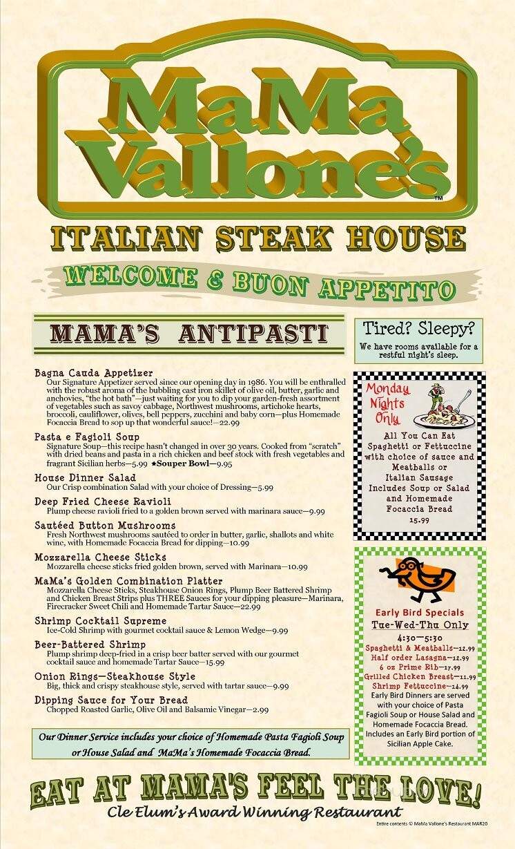 Mama Vallone's Steak House - Cle Elum, WA menu_pic