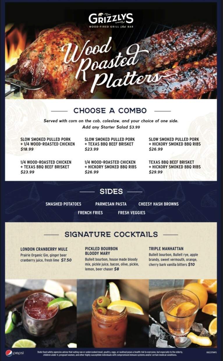 Grizzly's Grill N' Saloon - Superior, WI menu_pic