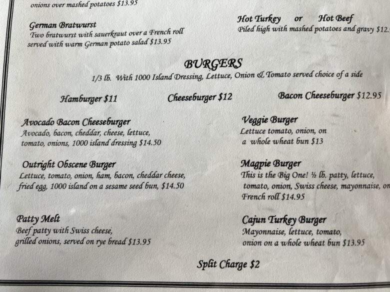 Magpie's Grill - La Canada Flintridge, CA menu_pic