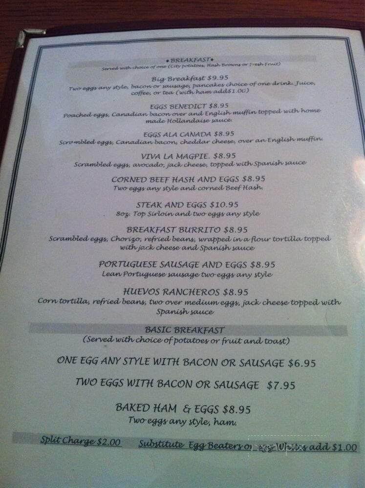 Magpie's Grill - La Canada Flintridge, CA menu_pic