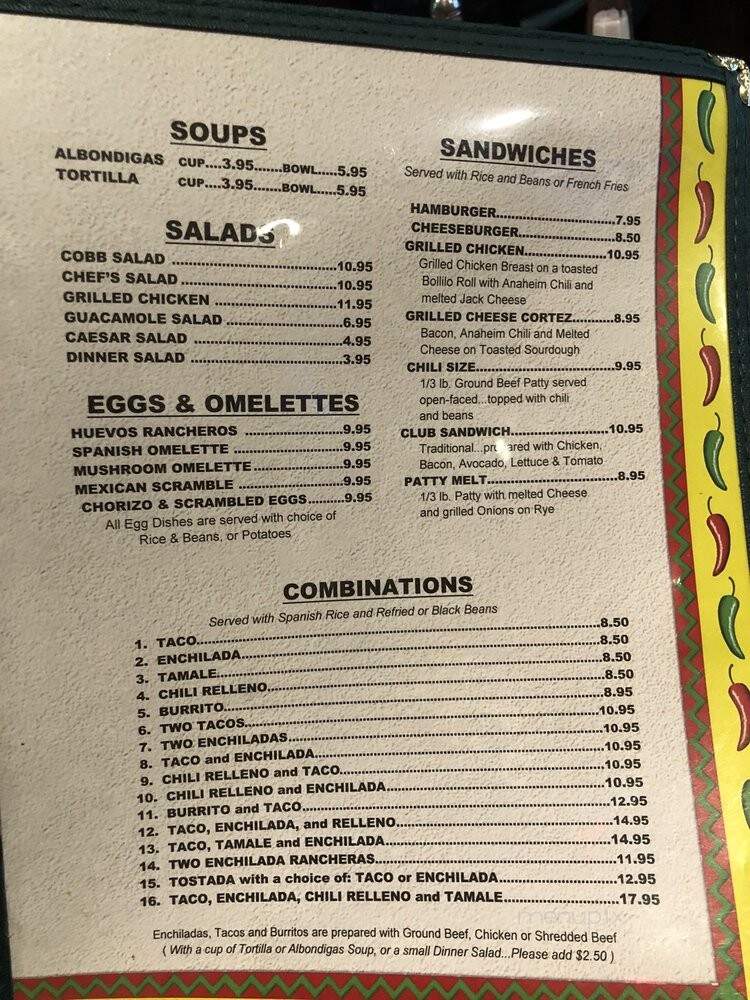 Green Onion Mexican Restaurant - San Pedro, CA menu_pic