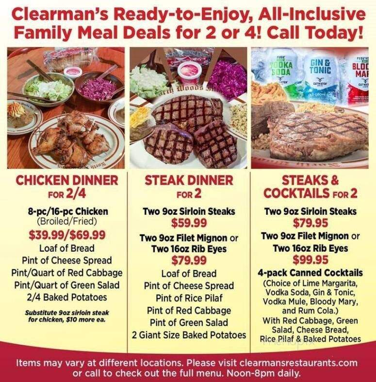 Clearman's North Woods Inn - La Mirada, CA menu_pic