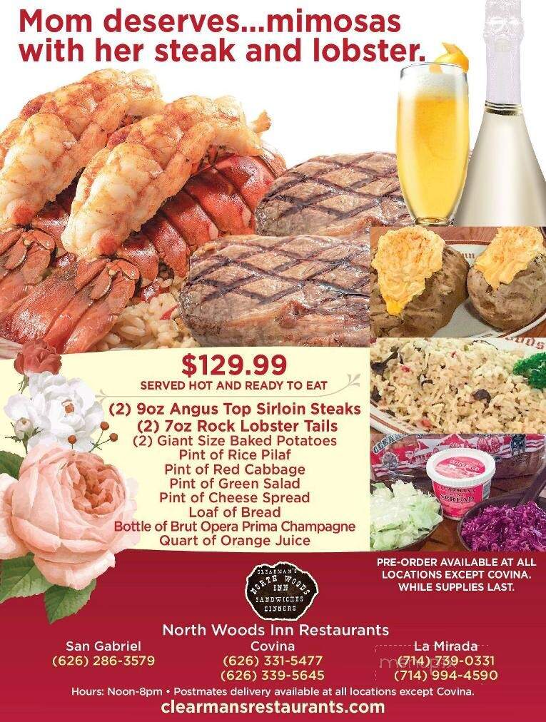 Clearman's North Woods Inn - La Mirada, CA menu_pic