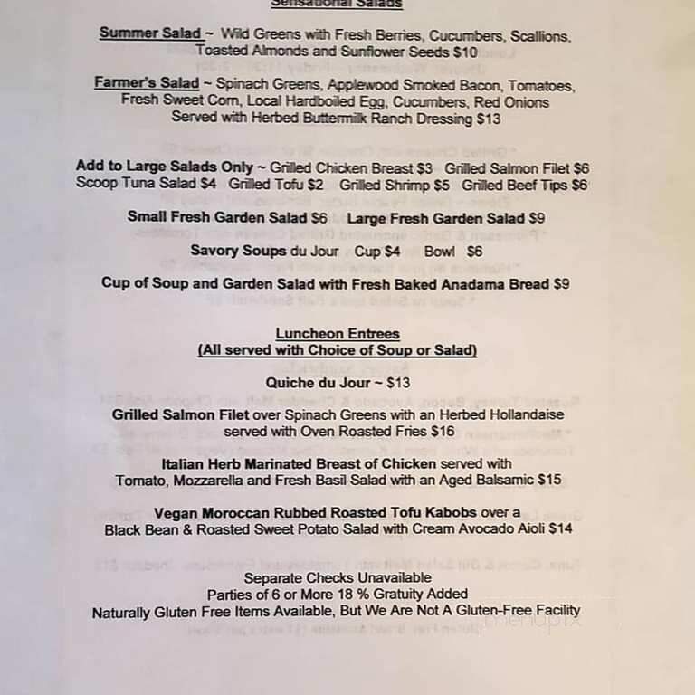 Monet's Table - Tolland, CT menu_pic