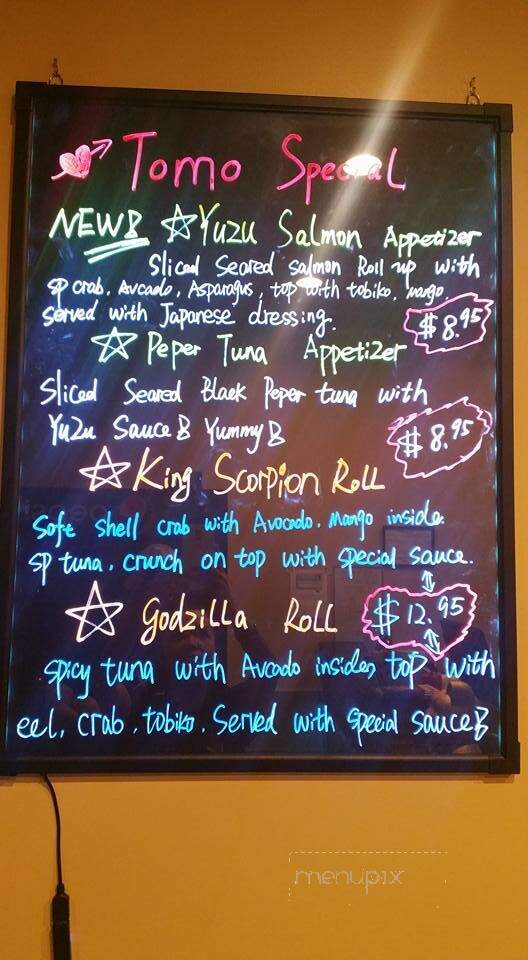 TOMO Hibachi & Sushi - North Branch, MN menu_pic