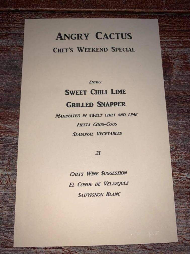 Angry Cactus - San Angelo, TX menu_pic