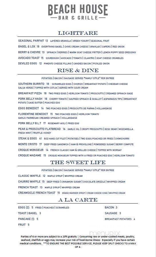 Beach House Bar and Grill - Navarre, FL menu_pic