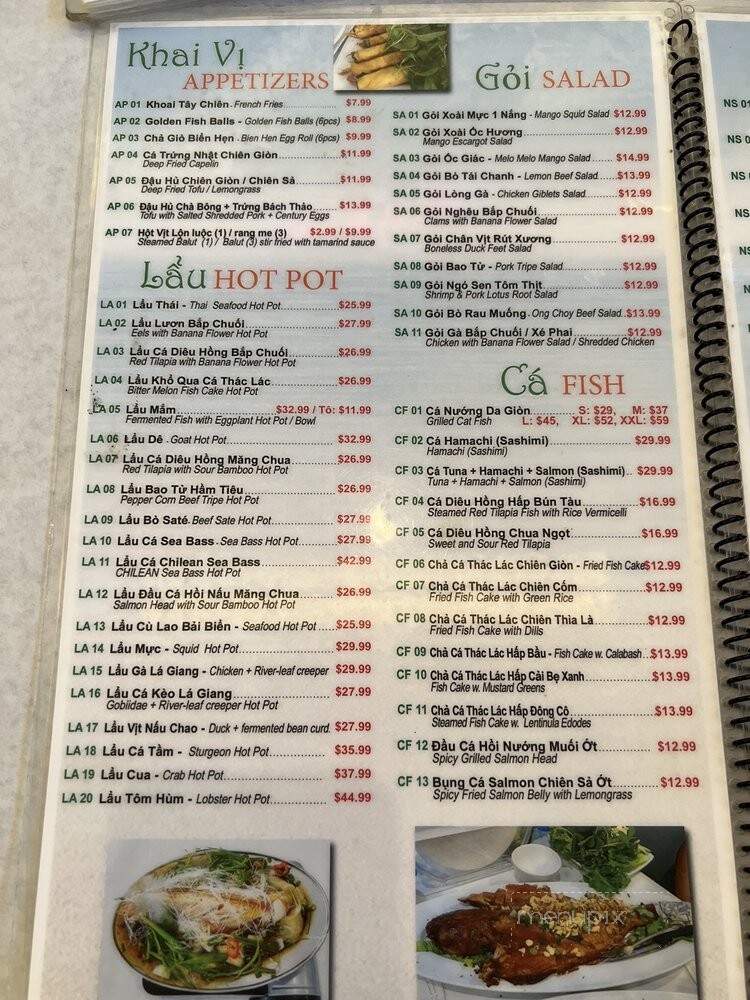 Bien Hen Restaurant - Westminster, CA menu_pic