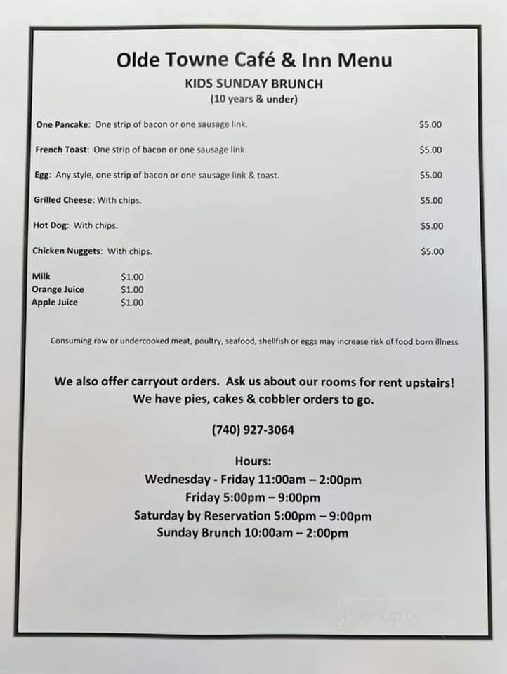 Olde Towne Cafe & Inn - Pataskala, OH menu_pic