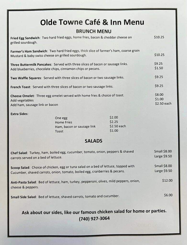 Olde Towne Cafe & Inn - Pataskala, OH menu_pic