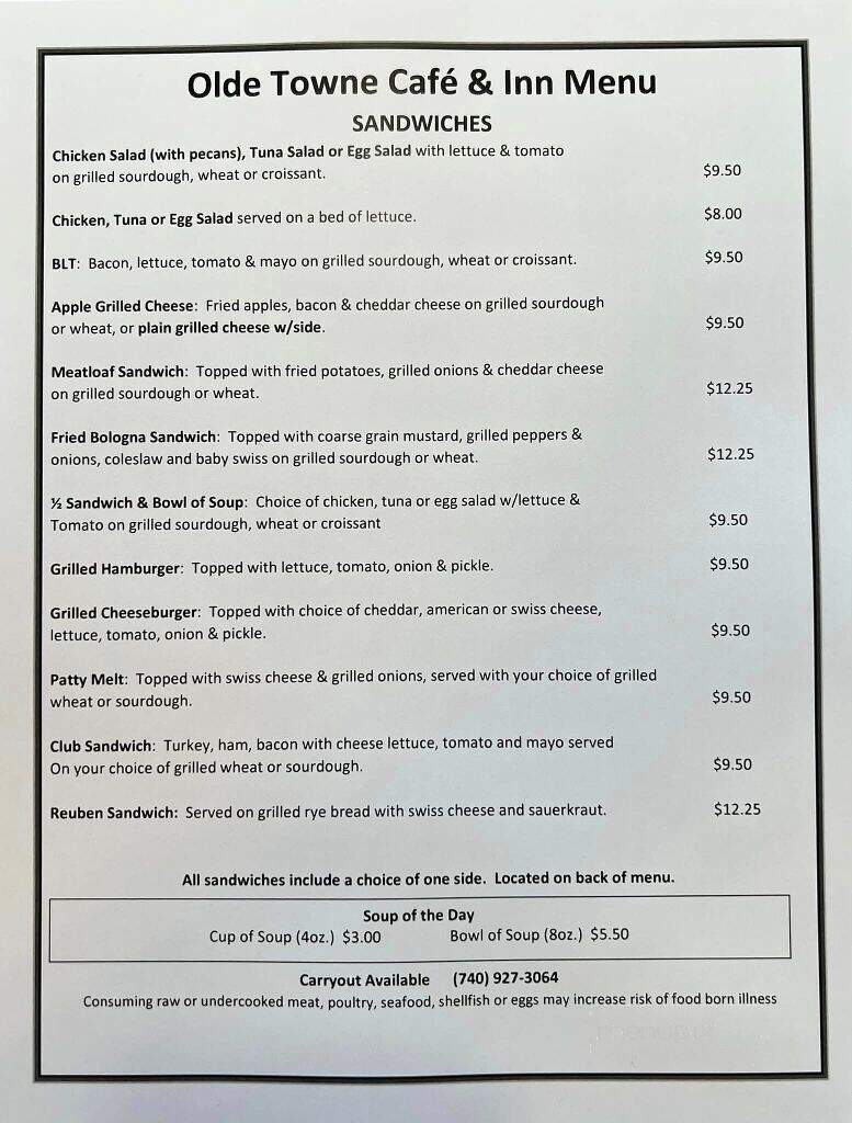 Olde Towne Cafe & Inn - Pataskala, OH menu_pic