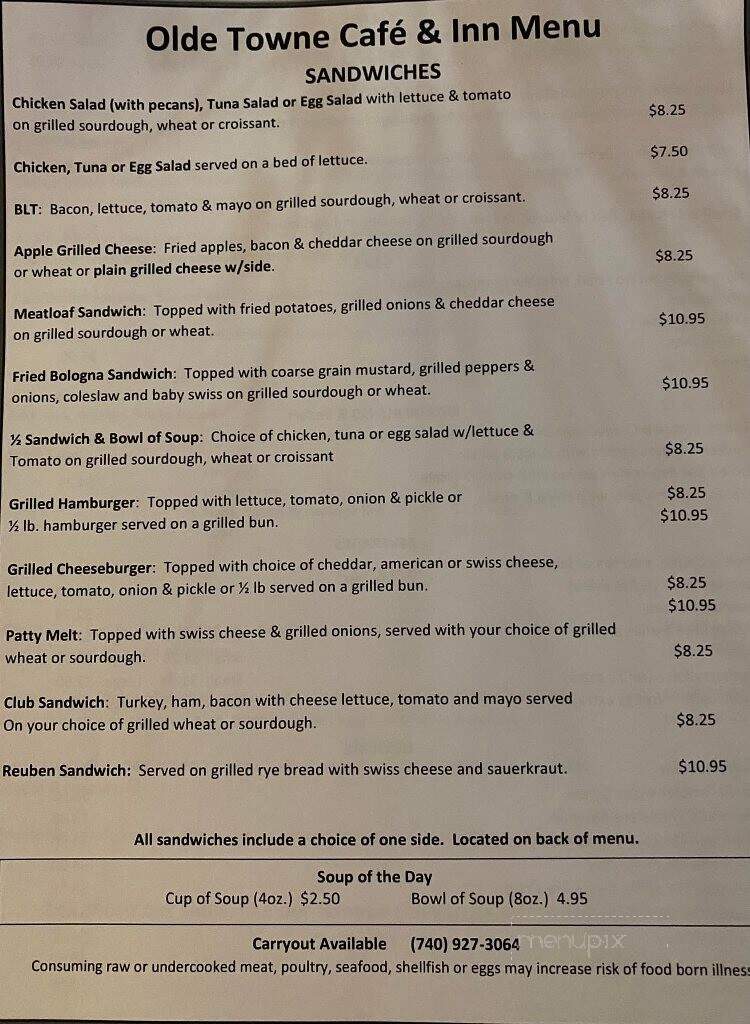 Olde Towne Cafe & Inn - Pataskala, OH menu_pic