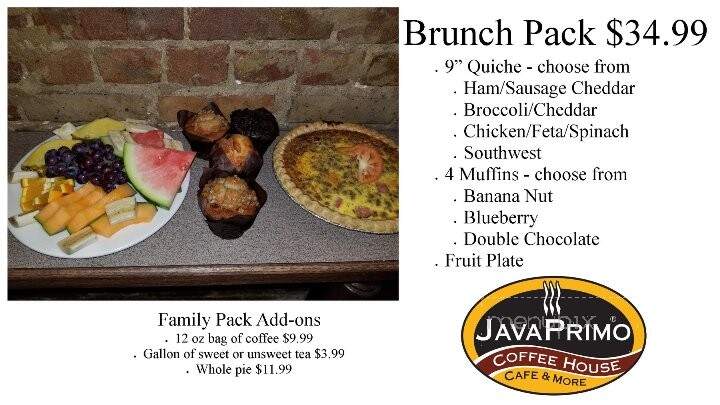 Java Primo - Magnolia, AR menu_pic