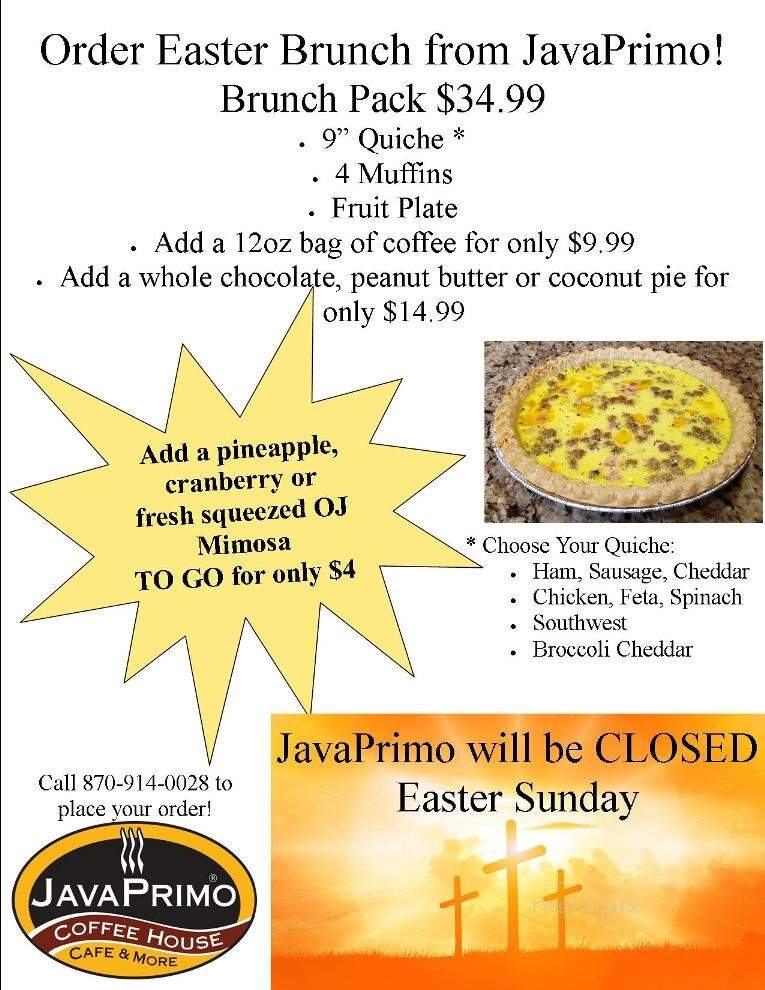 Java Primo - Magnolia, AR menu_pic