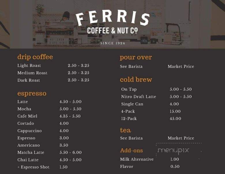 Ferris Coffee - Holland, MI menu_pic